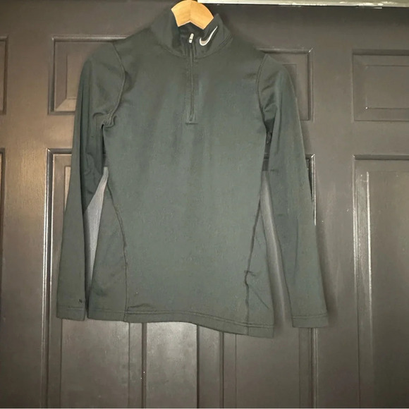 Nike women’s Dry fit black quarter zip high neck long sleeve size S Stretch Top - Picture 2 of 10